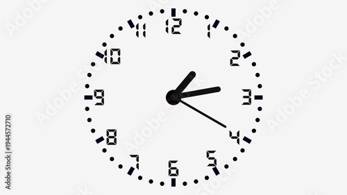 Wall clock time lapse 12 hours loop on green screen. Analog wall clock seamless looping animation.animated clock ticking towards 12 o'clock