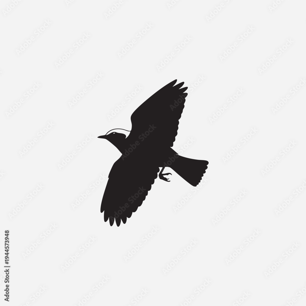 Fototapeta premium Minimalist vector illustration of a majestic eagle flying with outstretched wings