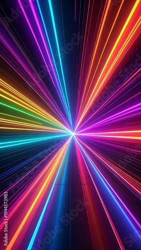 Radiant Convergence - A Symphony of Light and Color in Focused Motion.