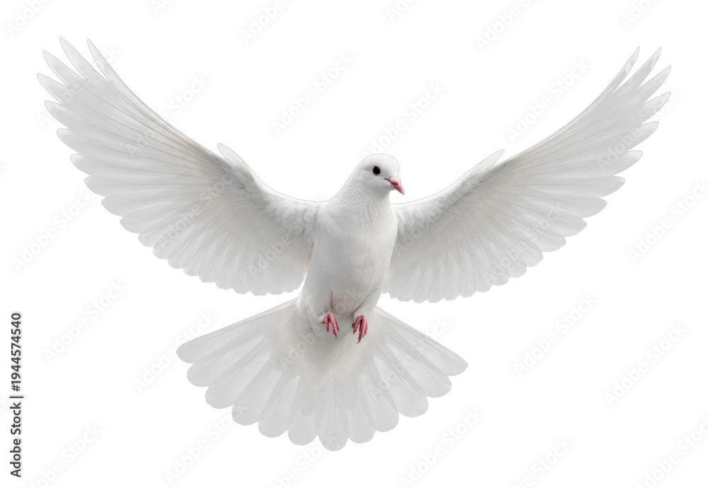 Obraz premium PNG Graceful white dove in flight.