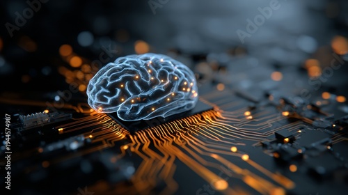 brain connected to AI