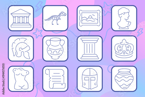 Photography set icon. Camera, zoom, tripod, ringlight, gallery, bag, geotag, umbrella, backdrop, video, spotlight, studio, shooting, lighting, content, production