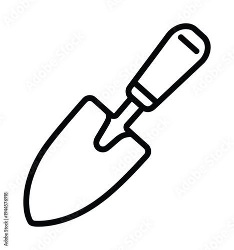 Vector of a handheld garden trowel for digging