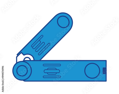 Vector of a blue nail clipper in an open position