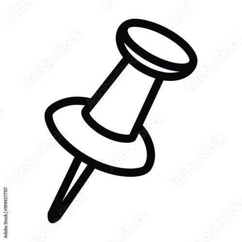 Vector of a pushpin for pinning notes
