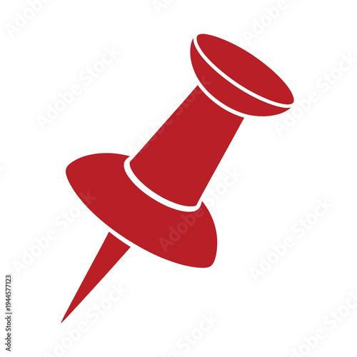 Red pushpin vector with a sharp point