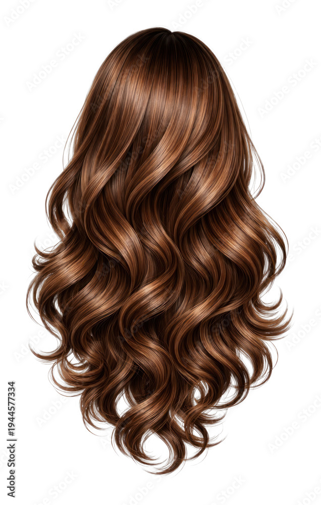 Naklejka premium PNG Lustrous brown wavy hair extension