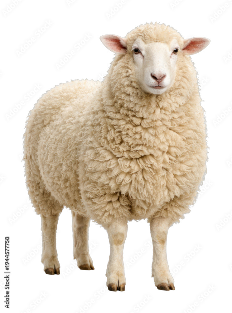 Fototapeta premium PNG Fluffy sheep standing calmly.