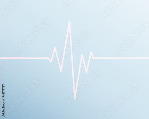 Minimal Heartbeat Line on Soft Blue Background – Abstract ECG Pulse Illustration