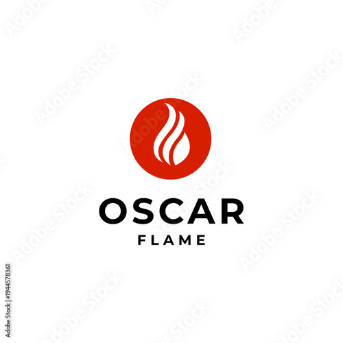 Oscar torch logo in flat vector design style for awards, ceremonies and peace icons