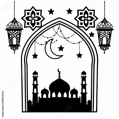 Taj Mahal vector illustration in Agra India with iconic architecture and dome design