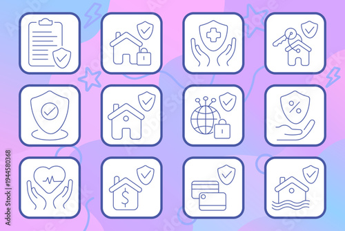 Support set icon. Technician, settings, phone, help button, error, manual, update, puzzle, repair, headset, feedback, service, assistance, troubleshooting, solution, customer