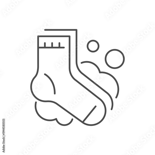Socks washing line outline icon