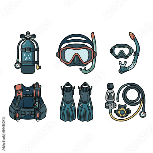 Scuba Diving Equipment Set