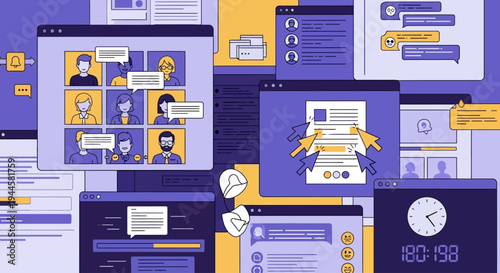 Online communication and collaboration platforms for virtual meetings and social networking