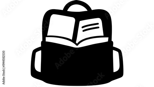 Open school bag with books vector illustration