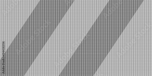 Narrow black-white vertical lines. Symmetric geometric ornament. Striped seamless pattern, abstract wallpaper. Digital paper for textile print, page fill. Vector