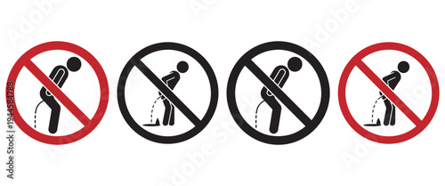 WebNo Urinating Sign Icon – Prohibition Symbol for Public Hygiene and Sanitation Warning