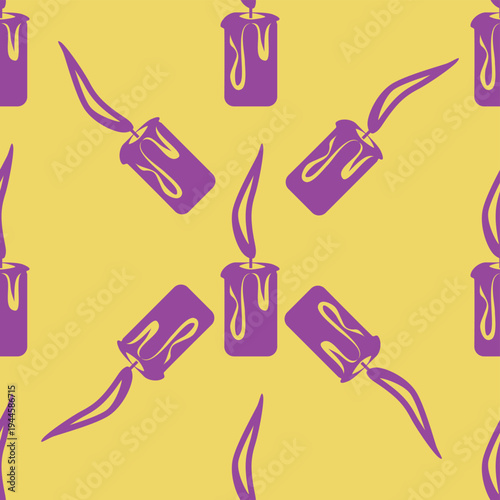 Silhouettes Magic symbols seamless pattern, with magical elements such as snake, eye, tarot cards, hand, skull, potion, moon, butterfly, mushrooms, stars. Witchcraft theme symbols and elements.