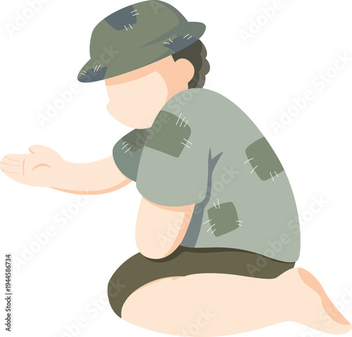 Poor Woman Begging for Money – Poverty Awareness Illustration for UN Sustainable Development Goal No Poverty