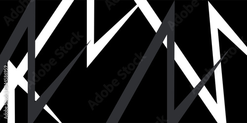 Abstract black and white background with nails and zigzag line pattern
