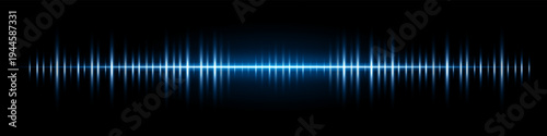 Horizontal white light waveform composition. Bright glowing line, vertical pulse spikes, radiant center, dark gradient backdrop, abstract audio signal atmosphere, luminous digital energy effect