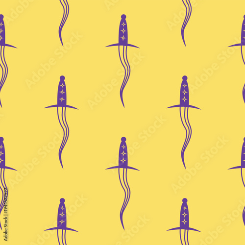 Silhouettes Magic symbols seamless pattern, with magical elements such as snake, eye, tarot cards, hand, skull, potion, moon, butterfly, mushrooms, stars. Witchcraft theme symbols and elements.