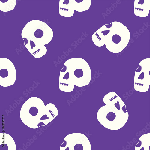 Silhouettes Magic symbols seamless pattern, with magical elements such as snake, eye, tarot cards, hand, skull, potion, moon, butterfly, mushrooms, stars. Witchcraft theme symbols and elements.