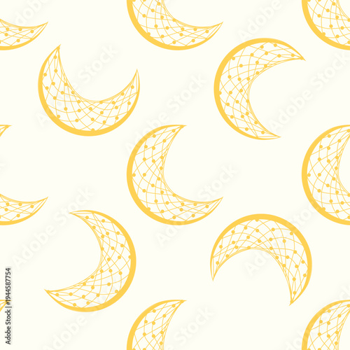 Silhouettes Magic symbols seamless pattern, with magical elements such as snake, eye, tarot cards, hand, skull, potion, moon, butterfly, mushrooms, stars. Witchcraft theme symbols and elements.