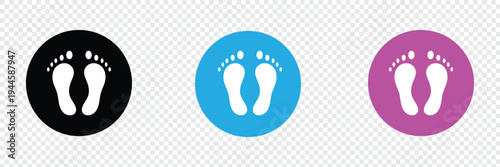 Baby feet icon vector set. footprint, newborn, kids feet sign. Vector Illustration . EPS 10 .