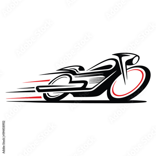 Dynamic stylized illustration of a speeding bicycle with motion blur effects