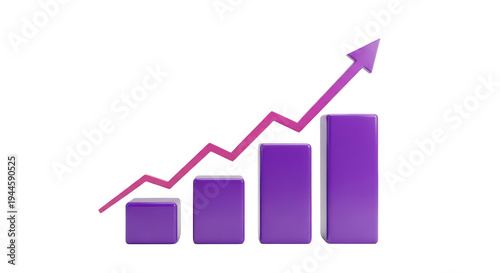 Free Download Purple bar graph with upward trending arrow on transparent background - GFXLoad