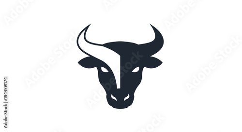 Black Bull Head Graphic Illustration Design.