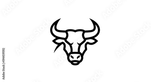 Black Bull Head Logo Design Element.