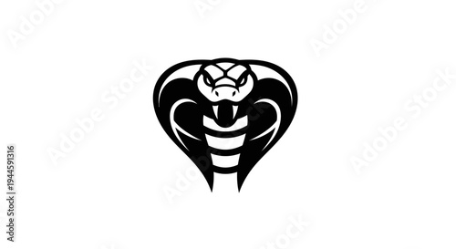 Black cobra snake head logo symbol.