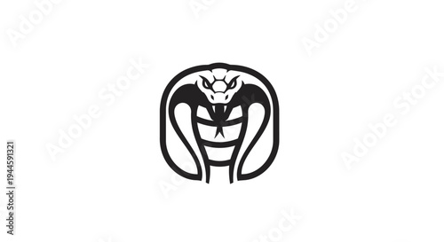 Black Cobra Snake Head Logo Design.
