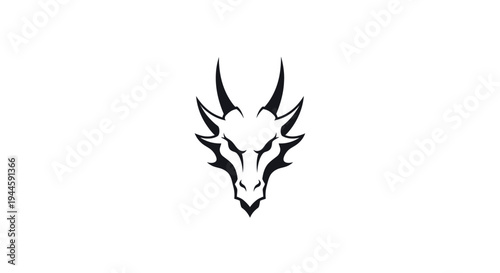 Black dragon head logo symbol.