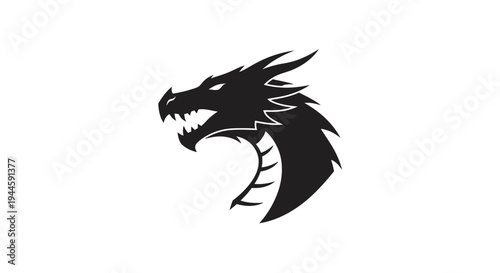 Black dragon head profile view.