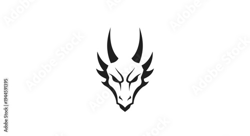Black dragon head logo symbol icon.