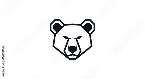 Black line art polar bear head.