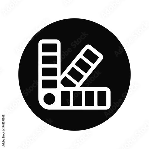 Vector icon featuring a stylized film strip on a circular background