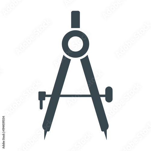Vector shows a precise pair of compasses used for measurement