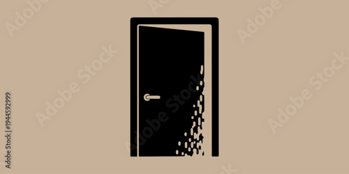 A black door with smoke coming out of it