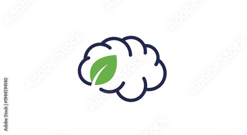 Green leaf in white cloud symbol.