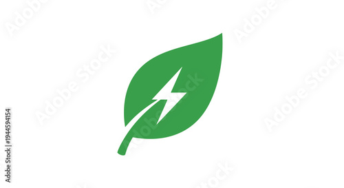 Green leaf with lightning bolt symbol.