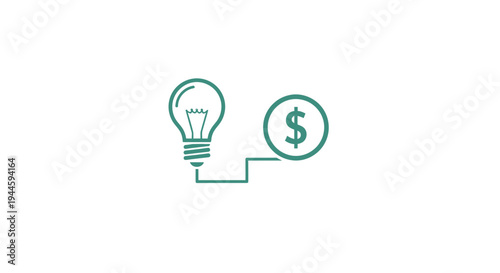 Green lightbulb with dollar sign.