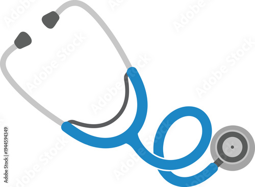 Medical stethoscope for heart rate and lung monitoring vector design element
