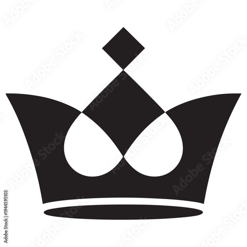 Classic black and white crown symbolizing royalty and authority