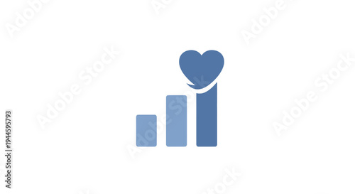 Heart Shaped Bar Graph Icon.