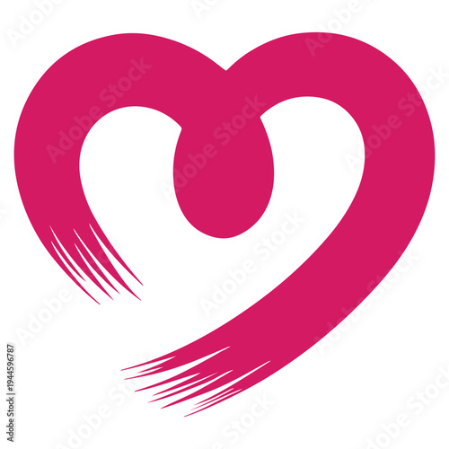 Infinity heart symbol with a dynamic, flowing lower edge resembling brush strokes